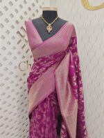 Soft tussar banarasi with vein and blossom tangle