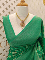 Soft tussar banarasi with big flower and thin veins - Image 20