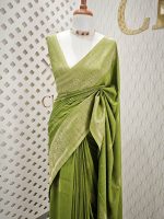 Soft tussar banarasi with spear shape butta - Image 11