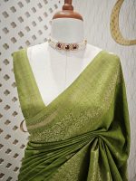 Soft tussar banarasi with spear shape butta - Image 12