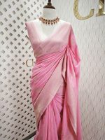 Soft tussar banarasi with spear shape butta