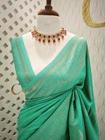 Soft tussar banarasi with spear shape butta - Image 5