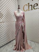 Semi tussar with double shade rose embroidery - Image 10