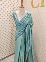 Tussar with loving bird body and diamond border - Image 9