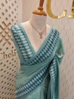 Tussar with loving bird body and diamond border - Image 8