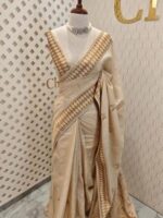 Tussar with loving bird body and diamond border - Image 6