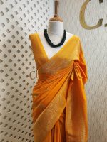 Soft tussar banarasi vein and floral border - Image 7