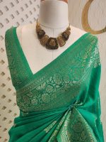 Soft tussar banarasi vein and floral border - Image 3