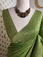 Soft tussar banarasi vein and floral border - Image 18