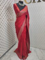Georgette katan golden polka dots - Image 4
