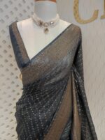 Georgette katan golden polka dots - Image 17