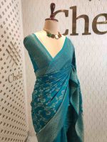 Soft tussar banarasi with vein and blossom tangle - Image 10