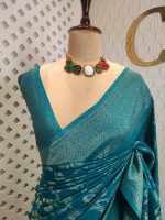 Soft tussar banarasi with vein and blossom tangle - Image 11