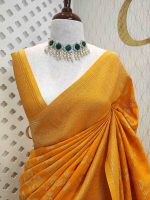Soft tussar banarasi with vein and blossom tangle - Image 6