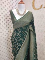 Soft tussar banarasi with vein and blossom tangle - Image 12