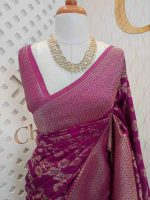 Soft tussar banarasi with vein and blossom tangle - Image 31