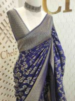 Soft tussar banarasi with vein and blossom tangle - Image 34