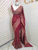 Soft tussar banarasi with vein and blossom tangle - Image 20