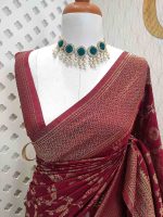 Soft tussar banarasi with vein and blossom tangle - Image 21