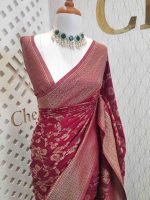 Soft tussar banarasi with vein and blossom tangle - Image 23