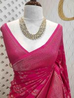 Soft tussar banarasi with vein and blossom tangle - Image 19