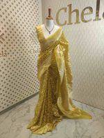 Organza banarasi with big flower butta - Image 3