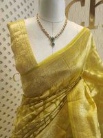 Organza banarasi with big flower butta - Image 2