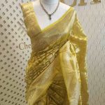 Organza banarasi with big flower butta
