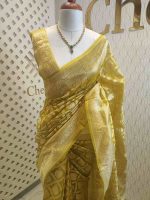 Organza banarasi with big flower butta
