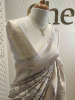 Organza banarasi with big flower butta - Image 7