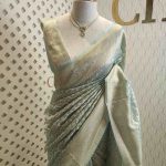 Organza banarasi with 6 petal butta