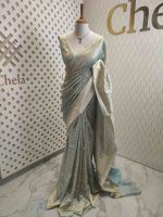 Organza banarasi with 6 petal butta - Image 3