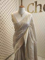 Organza banarasi with 6 petal butta - Image 5