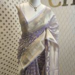 Organza banarasi with curved diamond butta