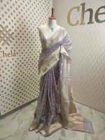 Organza banarasi with curved diamond butta - Image 2