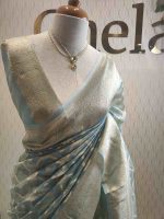 Organza banarasi with curved diamond butta - Image 7