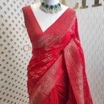 Soft tussar banarasi with vertical bend flowers