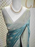 Georgette banarasi with 5 stem plant butta - Image 44