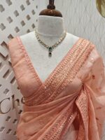kota silk with faux mirror on the boarder and the saree - Image 2