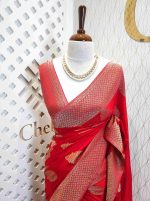 Georgette banarasi with bud shaped butts