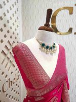 Georgette banarasi with bud shaped butts - Image 22