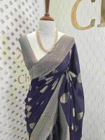 Georgette banarasi with bud shaped butts - Image 58