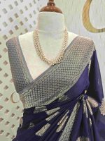 Georgette banarasi with bud shaped butts - Image 57
