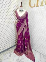 Georgette banarasi with 5 stem plant butta - Image 50