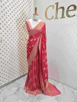 Georgette banarasi with bud shaped butts - Image 55