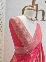 Georgette banarasi with bud shaped butts - Image 54