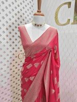 Georgette banarasi with bud shaped butts - Image 53