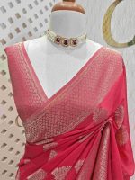 Georgette banarasi with bud shaped butts - Image 52