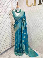 Georgette banarasi with bud shaped butts - Image 4