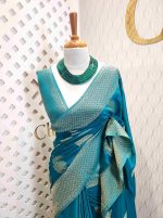 Georgette banarasi with bud shaped butts - Image 5